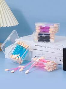 RANCAI 30pcs/Box Double-Ended Latex Makeup Sponge Eyeshadow Brushes, Can Be Used As Nail Sponge Brushes And Cosmetic Brushes, Disposable Makeup Tools - Multicolor - View 2