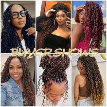 Tóc tết Goddess Locs 10/14/18/22 inch, tóc tết giả, tóc tết River Locs, tóc tết xoăn, 27/613 - Làm nổi bật màu be - Xem 6