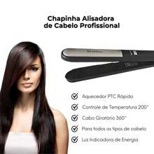 Professional Ceramic Hair Care Straightening Iron Dual Voltage - 黑色 - 查看 3