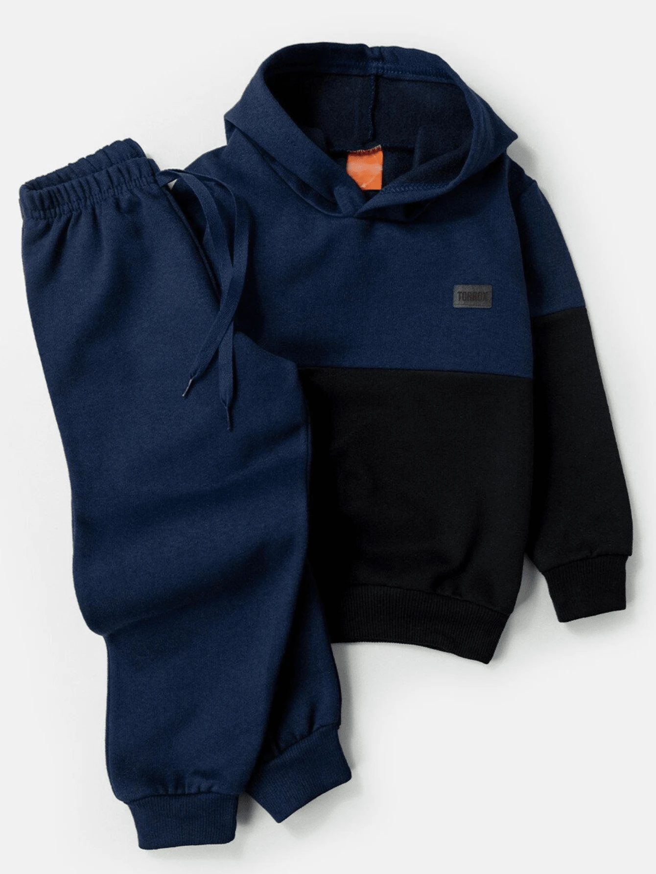 Boys' Hooded Sweatshirt Set, Long Sleeve Children's Blouse And Pants, Lot Of 2 Pieces, Soft Flannel Coat, Unisex Children's Winter Basic - Màu xanh lam - Xem 1