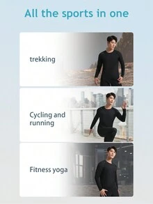 男友风男士运动 T 恤宽松圆领设计背心，适合跑步、健身、户外运动、秋季舒适休闲穿着 - 黑色 - 查看 9
