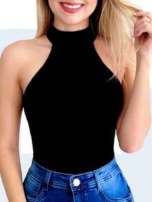 Women Bodysuits - 香檳色 - 查看 2