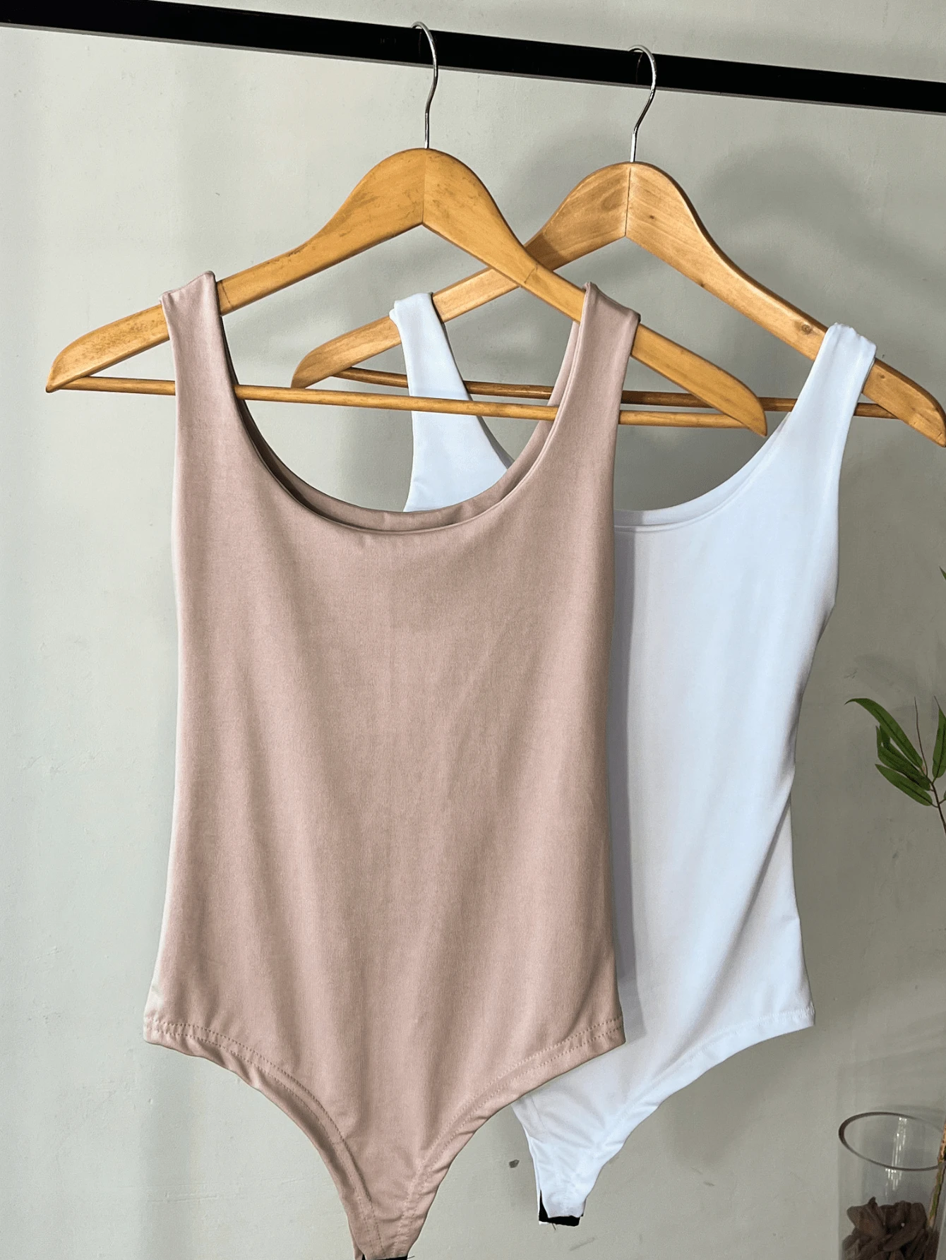 Kit 2 Women's Strappy Bodysuit With Suplex Tank Top And Basic Double Lining - trắng - Xem 1