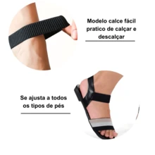 Rasteirinha Casual Elastico Baixa Casual Calce Facil Macia