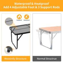 Moosinily Moosinily Small Low Short Floor Protable Grill Table 3 FT Picnic Table Folding Table Metal Foldable Portable Outdoor BBQ For Beach Black 35.4*15.7*9.4 Inch