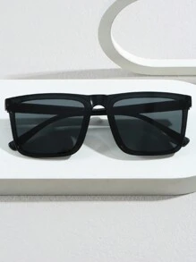 1pair Men Square Frame Casual Fashion Glasses Shades Accessories Beach Accessories Glasses Shades - Black - View 2