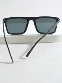 1pair Men Square Frame Casual Fashion Glasses Shades Accessories Beach Accessories Glasses Shades - Black - View 5