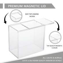 Booster Box Case Acrylic Case Display Case Protector With Magnetic Sliding Lid Dustproof Anti-Drop For Card Collectors