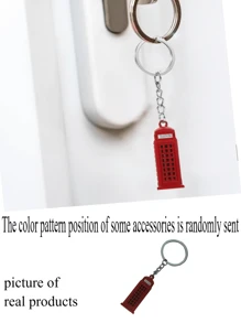 London Souvenir Keychain, Cultural Icon Landmark Key Chain Pendant, Mini Metal London Bus Shaped Keyring Gift For Men Women Party
