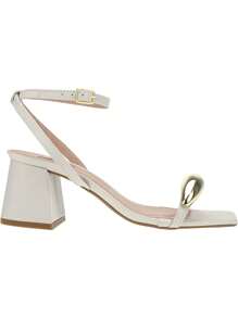 Loris Shoes Oficial Women's Block Heel Sandal With ABS Embellishment, Back Drop With Buckle 18-410 - Apagado - Ver 3