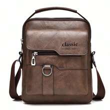 1pc Men's Shoulder Sling Bag, New PU Leather Crossbody Bag, Retro PU Leather Vertical Portable Handbag, Business Shoulder Bag, Valentine's Day Gift, Gift For Husband Boyfriend Christmas Fall Pack Vintage Bags Purse Sling Bag Mini Bag Small Bag Office Bag Sling Bag Side Bags New Life Items For Students Purse Essentials Fashion Men's Bags Small Bag For Men Retro Bag Body Bag For Men
