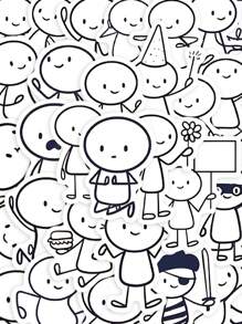 YWWBLD 66 件可爱卡通人物绘画贴纸材料适用于手机壳、笔记本电脑、行李箱、滑板、头盔装饰 - 彩色 - 查看 1