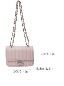 Túi đeo chéo vai dây xích thời trang mới 2025, Túi vuông mini đa năng dành cho nữ - Hồng - Xem 7