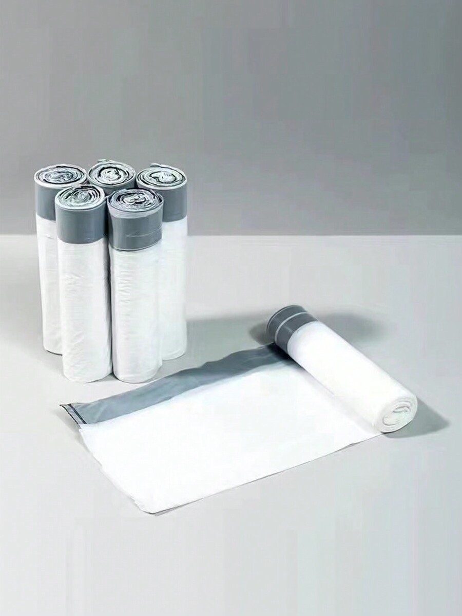 Thick Heavy Duty Manual Drawstring Large Size Trash Bags, White And