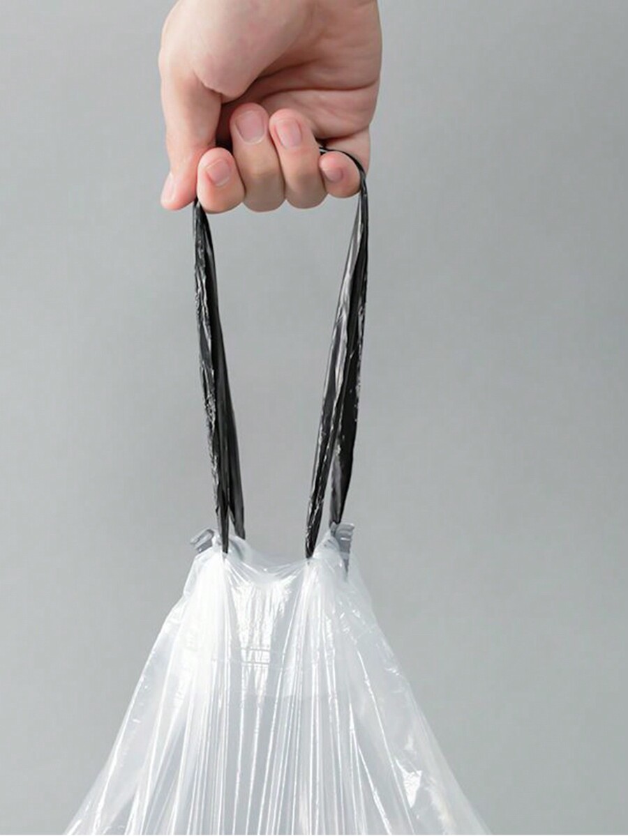 Thick Heavy Duty Manual Drawstring Large Size Trash Bags, White And