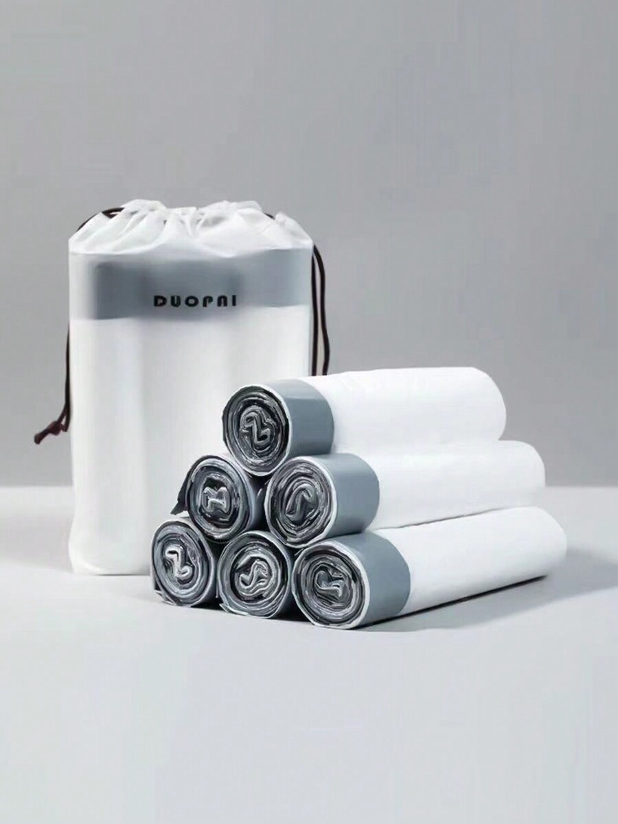 Thick Heavy Duty Manual Drawstring Large Size Trash Bags, White And