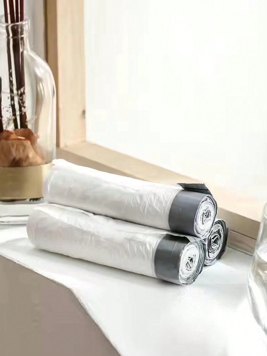 Thick Heavy Duty Manual Drawstring Large Size Trash Bags, White And