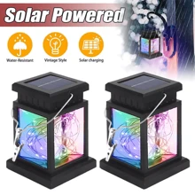 NetHong 2X LED Solar Powered Hanging Lantern Lights Outdoor Garden Table Lamp Waterproof - 彩色 - 查看 2