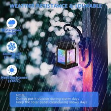 NetHong 2X LED Solar Powered Hanging Lantern Lights Outdoor Garden Table Lamp Waterproof - 彩色 - 查看 5