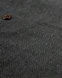 Men's Vest Herringbone Wool Tweed Retro Waistcoat Notched Lapel For Wedding Groomsmen Casual Business Suit Vest - 黑色 - 查看 4