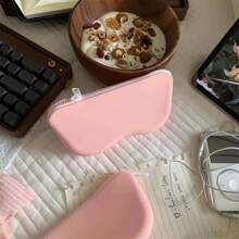 1pc Eyeglasses Carrying Case, Portable Shockproof Silicone Glasses Box For Sunglasses & Eyeglasses, Dust-Proof Storage Bag