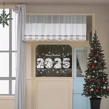 Nhãn dán năm mới 2025 Ông già Noel màu trắng Nhãn dán cửa sổ hình nai sừng tấm Bông tuyết Người tuyết Cây trang trí Giáng sinh Nhãn dán kính, Halloween, Trang trí Halloween - Nhiều màu - Xem 5