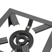 SHZICMY Portable Double Burner Outdoor Gas Stove Propane Cooker With Adjustable 0-20Psi Regulator Hose For Patio Camping, BBQ, Home Brewing, Turkey Fry, Maple Syrup Prep - 黑色 - 查看 10