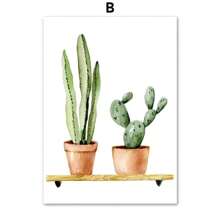 1 pezzo Quadro murale in tela con motivo di piante verdi, cactus, tigre, pianta, monstera, cartellone e stampe da parete, quadri per decorazione del soggiorno senza cornice - Multicolore - Visualizzare 38