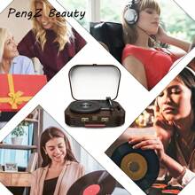 PengZ Record Player A3with Turntable Record Player With 2 Stereo Speakers  Wireless 3-Speed 33/45/78RPM Support Headphone Jack/USB/AUX-IN/RCA-Out/Recording