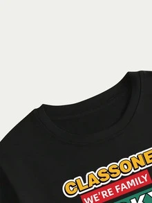 Class One Lucky T-Shirt Blouse Print Premium Comfort Casual Streetwear Unisex - 黑色 - 查看 5