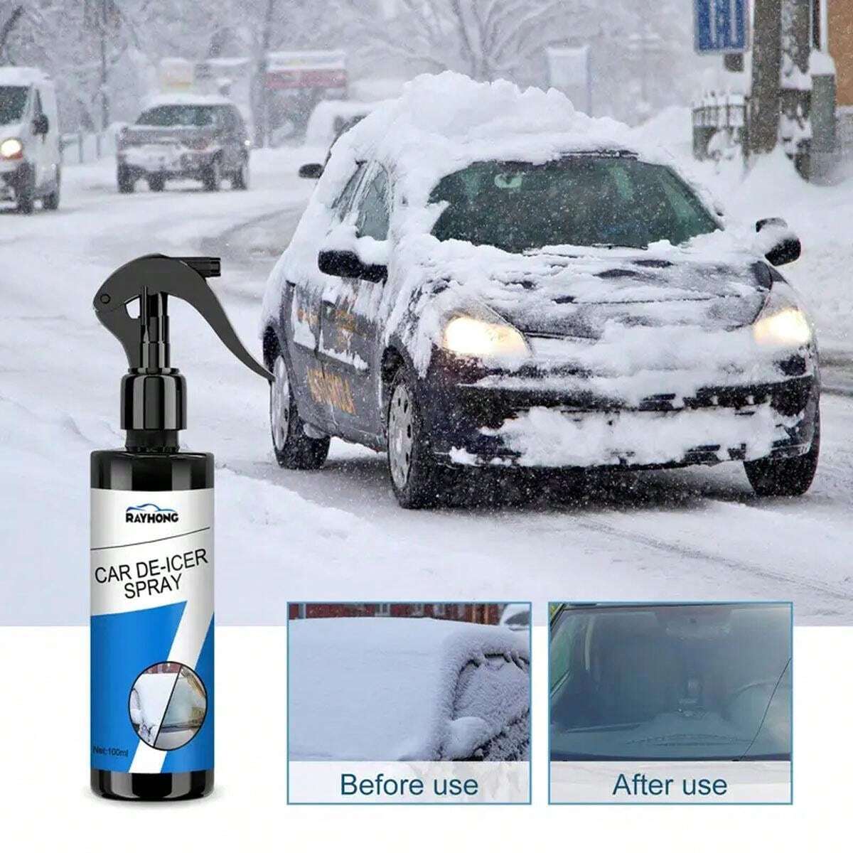 100ml Car Snow Removal Spray Car Windshield Windows Fast Defrosting