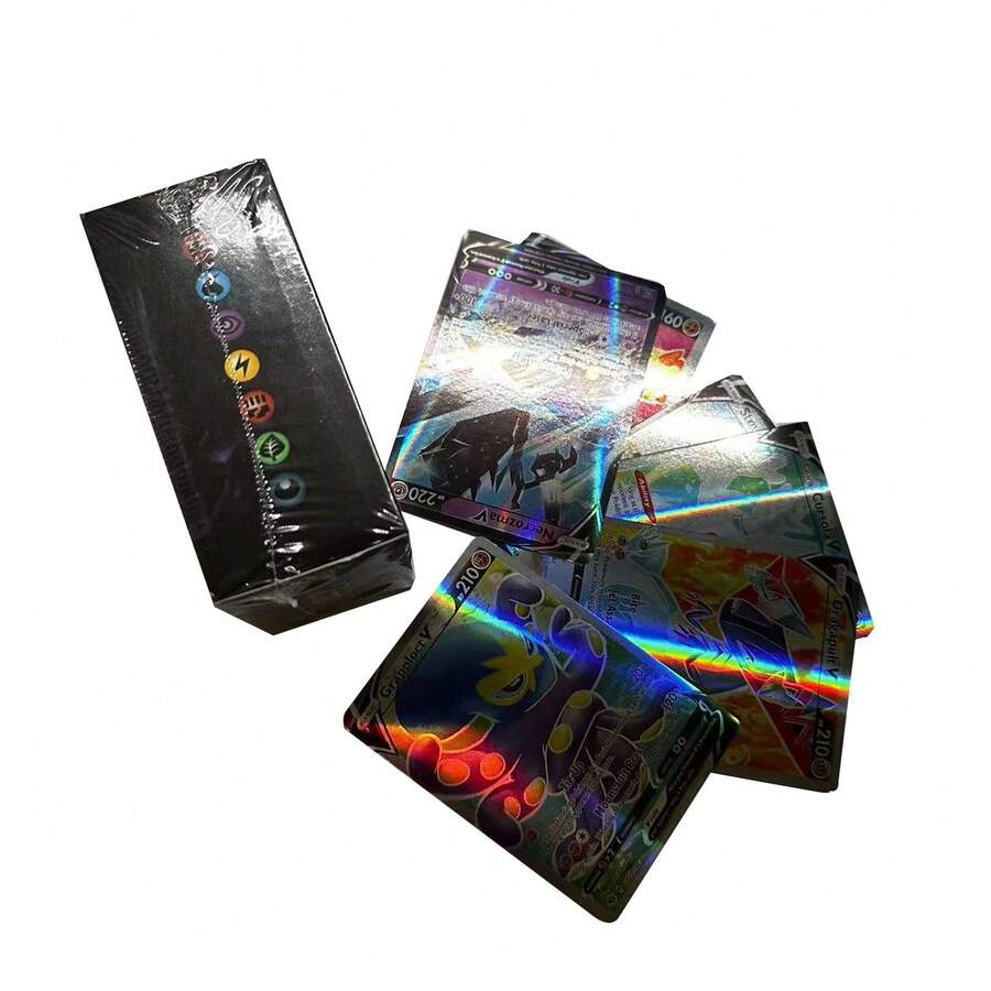 100pcs High-End Anime Cards - 20 GX, 20 MEGA, 59 EX Art Cards & 1 Energy Card - Perfect Gift For Anime Fans & Collectors! - Black - View 1