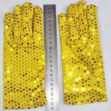 1Pair Silver Sequin Gloves Mesh Glitter Gloves Sequin Dance Gloves For Dress Costume Accessory Sequin Dance Gloves Costume Silver Glitter Short Gloves For Skating Dressing Accessory Halloween