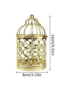 1 Stück eleganter goldfarbenener Vogelkäfig Kerzenhalter - luxuriöses ausgefranstes Design - perfekt für Zuhause, Kamin, Hochzeit und Feiertagstischdekoration, Raumdekoration, Geschenke