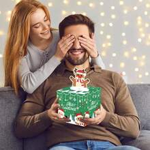 金盒生日快乐卡，配有 50 个透明袋子、惊喜现金盒，适合生日、万圣节、感恩节、圣诞节庆祝活动 - 綠色 - 查看 6