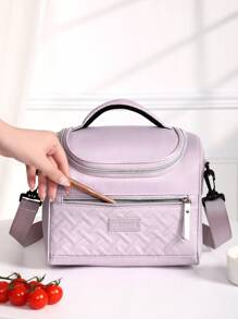 1 túi đựng đồ ăn trưa cách nhiệt kiểu dáng thể thao, hộp đựng đồ ăn trưa chống thấm nước, chống rò rỉ, có dây đeo vai, túi đựng đồ làm mát cầm tay, túi đựng đồ ăn trưa cách nhiệt bằng giấy bạc dày có thể tái sử dụng, thích hợp cho trường học, văn phòng, cắm trại, dã ngoại, công nhân và căng tin, túi đựng đồ trong lớp học, phụ kiện nhà bếp, phụ kiện du lịch hộp đựng đồ ăn trưa túi đựng đồ ăn trưa cho giáo viên nữ túi đựng đồ ăn trưa dã ngoại túi đựng đồ ăn trưa cho phụ nữ đồ dùng học tập cho nữ phụ kiện - Màu tím hoa cà - Xem 7