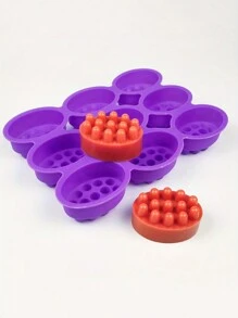 1/2 件椭圆形硅胶模具 - 2 隔间按摩皂模具，用于手工皂工艺品 - 易于脱模、灵活耐用的皂模具，用于制作创意皂、结婚礼物 - 彩色 - 查看 4