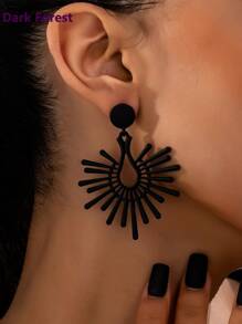 1 对黑暗森林哥特式风格女士时尚几何金属耳环，适合优雅派对、宴会和日常佩戴 - 耳環 - 查看 6