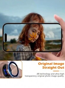 3 件装相机镜头保护膜适用于 iPhone 16 Pro - 16 Pro Max、15 Promax、15 Pro、15、14 Promax、14、14 Pro、13 Promax、12、11、AR+AF 钢化玻璃、9H 超强金属单镜头盖、高清清晰相机配件、兼容保护壳 - 棕色 - 查看 3