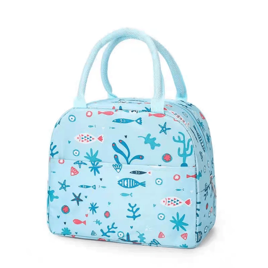 Lancheira para marmita fruta - fundo do mar azul bebê - Visão 1