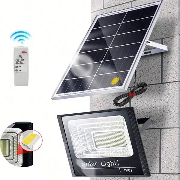 100W Reflector Led Con Panel Solar Ip67 Control Luz Blanca Color De La Luz Blanco Frío 9v