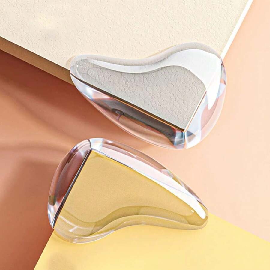 4/8/12 piezas Protector de esquinas, Guarda de esquina de muebles, Protector de esquinas con forma de gota de agua, Protector de esquinas de mesa y muebles para bebés, Suave y transparente, Cubre los bordes afilados de muebles y mesas - Blanco - Ver 1