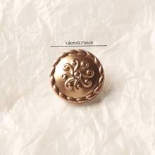 20入組簡約淺金色塑料扣釦，附圓形、心形、蝴蝶結、花朵和復古花紋，適用於毛衣、外套、西裝、針織衫 DIY珠寶製作