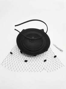 迷人帽子 20 年代 50 年代帽子 药盒帽 茶会头饰 带面纱 适合女孩和女士 - 彩色 - 查看 9