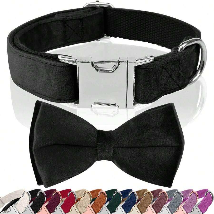 Soft Bowtie Dog Collar,Detachable And Adjustable Bow Tie Collar