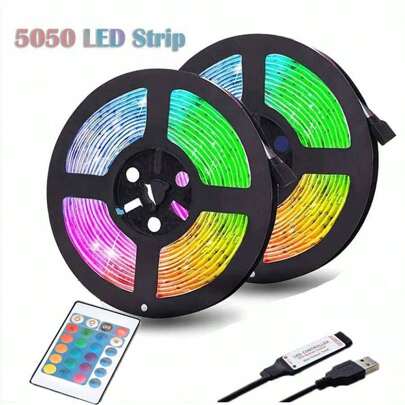 قطعة واحدة USB تعمل بالطاقة شريط اضواء ليد , , متعدد الألوان المحيط , كنترول بعيد , زخارف للألعاب غرفة , مهرجان أجواء