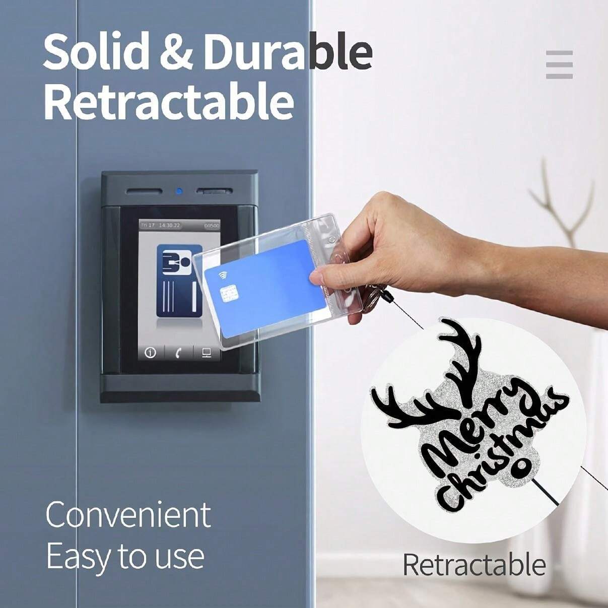 1pc Elk Badge Reel Retractable ID Name Holder With Clip Name Badge Elk