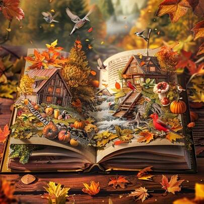 Autumn Maple Leaf & Pumpkin 5D Diamond Painting Kit, 29.97x29.97 Cm Full Drill Cross Stitch Mosaic Art, DIY Craft For Beginners, Home Office Wall Decor, Perfect Holiday Gift