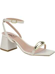 Loris Shoes Oficial Women's Block Heel Sandal With ABS Embellishment, Back Drop With Buckle 18-410 - Apagado - Ver 1