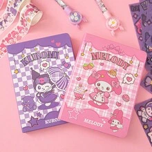 Sanrio Planner 徽章套装：My Melody 闪光笔和记事本、Kuromi 可爱胶带饰品礼盒、My Melody 笔记本吊坠装饰、Kuromi 豪华生日礼物 - 彩色 - 查看 5